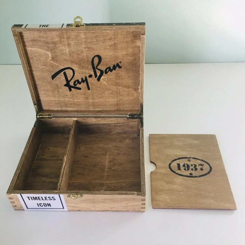 Ray Ban Sunglasses Havana Wooden Storage Case Box